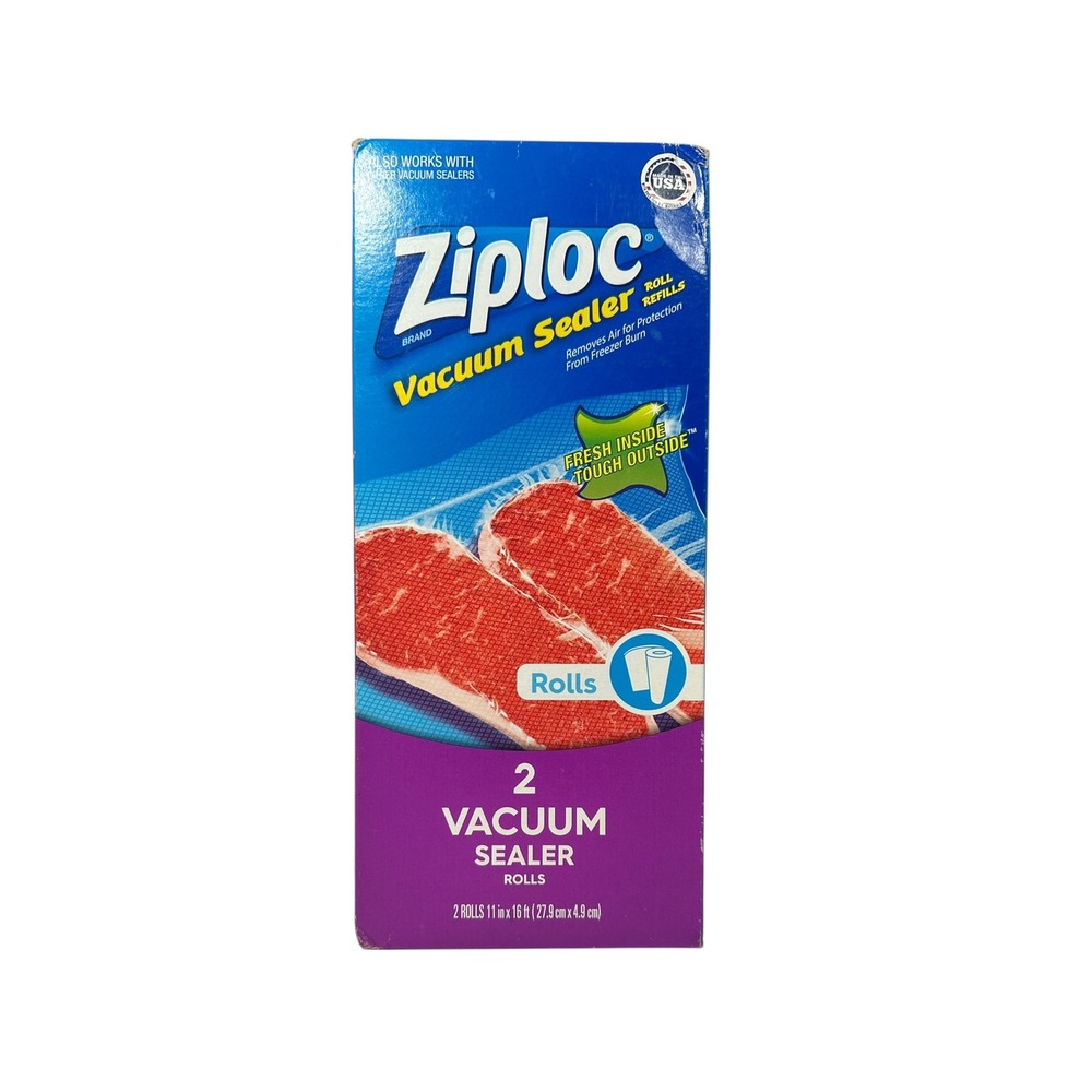 Ziploc Vacuum Sealer‎ Roll Refills 2 Rolls 11" x 16 ft Food Storage BPA Free